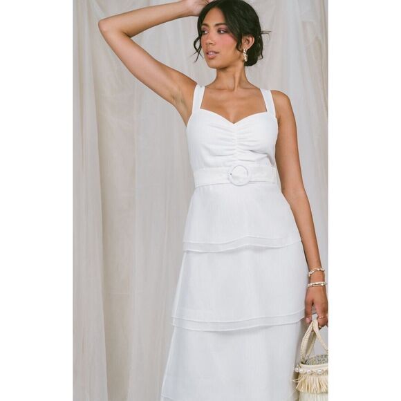 Show Me Your MuMu White Oranganza Bride Cosmopolitan Midi Dress Size Xxs. B26 - Picture 2 of 13